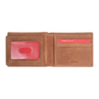 Champs Hunter Leather RFID Blocking Centre-Wing Wallet in Gift Box -  Tan-3 slot pockets