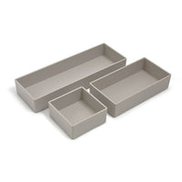 TRU RED 3 Piece Plastic Drawer Organizer - Grey-This multi-piece organizer helps keep your desk or drawer clutter-free, putting paper clips, pens, stickies, and more at your fingertips