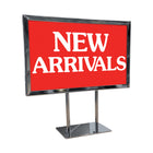 Eddie's Countertop Sign Holder - 7" H x 11" W - 4" Posts - Chrome - 6 Pack (130071-6)-7" H x 11" W with 4" Posts