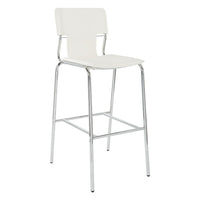Avenue Six 30" Dorado Vinyl with Chrome Base Bar Stools, White, 2 Pack-Bar Stool