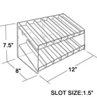 Azar Displays 2-Tier 14 Compartment Cosmetic Counter Display, 6.5" x 12" x 8" (222987)-2-tiered, 14-compartment cosmetic display comes with two plastic U-hooks so it can be attached to any pegboard or slatwall display