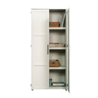 Sauder HomePlus Storage Cabinet - White -Four fixed shelves for books, blankets, cleaning supplies, and more.