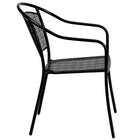Flash Furniture Black Indoor-Outdoor Steel Patio Arm Chair with Round Back-Curved Round Back