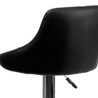 Flash Furniture Contemporary Black Vinyl Bucket Seat Adjustable Height Barstool with Diamond Pattern Back & Chrome Base-CA117 Fire Retardant Foam