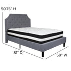 Flash Furniture Brighton Full Size Tufted Upholstered Platform Bed with Pocket Spring Mattress - Light Grey Fabric-Light Grey Fabric Upholstery