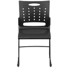 Flash Furniture HERCULES Series Black Sled Base Stack Chair with Air-Vent Back-Multipurpose Stack Chair