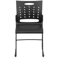 Flash Furniture HERCULES Series Black Sled Base Stack Chair with Air-Vent Back-Multipurpose Stack Chair