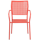 Flash Furniture Coral Indoor-Outdoor Steel Patio Arm Chair with Square Back-Stackable Patio Chair