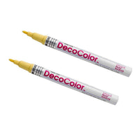 Marvy Uchida Fine-Line Opaque Paint Markers - Cream Yellow - 2 Pack-Colour: Cream Yellow