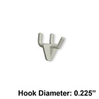 Azar Displays 1" x 0.225" Diameter Plastic Hooks, White, 50 Pack-Fits standard pegboard