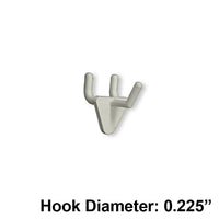 Azar Displays 1" x 0.225" Diameter Plastic Hooks, White, 50 Pack-Fits standard pegboard