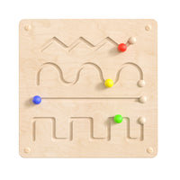 Flash Furniture Bright Beginnings Commercial Grade STEAM Wall Activity Board with Natural Finish and Multicolor Accents-Contemporary Commercial Grade Lines and Patterns STEAM Wall System Accessory Board