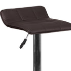 Flash Furniture Contemporary Brown Vinyl Adjustable Height Barstool with Quilted Wave Seat & Chrome Base-CA117 Fire Retardant Foam