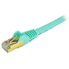 StarTech Cat6a Ethernet Patch Cable, Shielded, 4 ft, Aqua (C6ASPAT4AQ)-RJ45 connector-clip protectors eliminate cable snags and breaks during installation