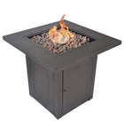Legacy 28" Square Fire Pit - Matte Black Finish-Runs off a 20lb propane tank (LP Tank not included)