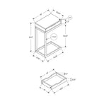 Monarch Specialties 3604 Accent Table - Black Marble/Black Metal With A Drawer-1 Year Limited Manufacturer Warranty