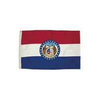 Flagzone Missouri Flag with Heading and Grommets, 3' x 5' (FZ-2242051)-Missouri flag with distinctive design