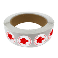 SPC 'Made in Canada' Die Cut Labels - White/Red - 1" Circle - 1000/Roll-1000/Roll