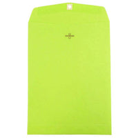 JAM Paper Coloured Envelopes with Clasp - 9" x 12" - Ultra Lime Green - 50 Pack-Colour: Lime Green