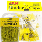 JAM Paper Office Desk Supplies Bundle, Jumbo Paper Clips & Medium Binder Clips, Yellow (4218339ye)-Paper clips and binder clips