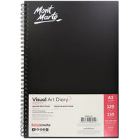 Mont Marte Visual Art Diary - A3 - 16.5" x 11.75" - 120 Pages-120 page visual diary
