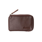 Champs Leather RFID Zip Case Wallet - Brown-Genuine Leather