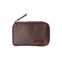 Champs Leather RFID Zip Case Wallet - Brown-Genuine Leather