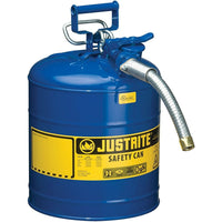 Justrite Type II AccuFlow Safety Cans, 1" x 11 1/2" x 18", Blue-AccuFlow™ exclusive Safe-Squeeze® trigger mechanism allows for smooth flow and accurate pouring