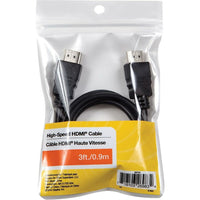 Staples 3 ft. 1080p/4K High Speed HDMI Cable, Black-Connect your HDMI devices such as your DVD/ Blu-ray players, cable and satellite boxes, streaming devices, and game consoles to your HDTV