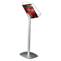 SECO Decorative Brochure Stand, Portrait-Silver anodized Aluminium finish