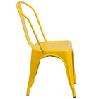Flash Furniture – Chaise empilable d’intérieur et d’extérieur, métal, jaune fini poudré (CH31230YL)-S'empile jusqu'à 8 chaises de hauteur