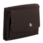 JAM Paper Italian Leather Business Card Holder Case with Angular Flap - Dark Brown-Quantity: Sold Individually