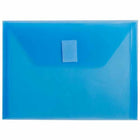 JAM Paper Plastic Envelopes with Hook & Loop Closure - Index Booklet - 5.5" x 7.5" - Blue - 12 Pack -Colour: Blue