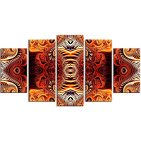 Designart Gold and Silver Reflection 5-Panel Modern Canvas Art Print, (PT3083-373)-Print