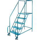 Kleton Tilt-N-Roll Ladders, Steel, 6 Steps, 22" Wide, 24" D x 56" H Top Step-Frame Material: Steel