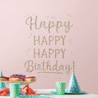 WallPops Happiest Birthday Wall Art Kit, Multicolor-Peel and stick, repositionable