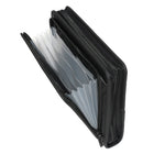 Roots Deluxe 2-Way Zip Binder, Black-Removable, 1" metal 3-ring insert in nickel finish for securing loose papers