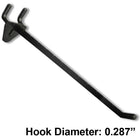 Azar Displays 8" x 0.287" Diameter Plastic Hooks, Black, 50 Pack-Fits standard pegboard