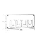 Azar Four-Pocket Trifold Wall Mount Brochure Holder (105580)-Clear Acrylic