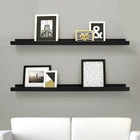 nexxt FN00401-7MC Edge 44" x 4" Picture Frame Ledge, Black-Measurement and weight capacity: each floating shelf measures 44"L x 4"W x 2"H. significant length means you have nearly 2 feet of the beautiful display, creating maximum storage space. the wall shelf holds up to 15 pounds which allows you to place items with a little more weight on each shelf