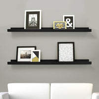 nexxt FN00401-7MC Edge 44" x 4" Picture Frame Ledge, Black-Measurement and weight capacity: each floating shelf measures 44"L x 4"W x 2"H. significant length means you have nearly 2 feet of the beautiful display, creating maximum storage space. the wall shelf holds up to 15 pounds which allows you to place items with a little more weight on each shelf
