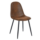 FurnitureR Dining Side Chair - Suede Vintage - 4 Pack-Sturdy and durable metal legs in black