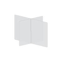 Mark Maker 4 Way Table Divider - 42" L x 30" W x 31.5" H - 1/4" clear acrylic - no pass throughs-Social distancing for up to 4 people
