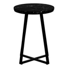 Monarch Specialties 2179 Accent Table - 22"H/Black Marble/Black Metal-Warranty: 1 Year limited for parts