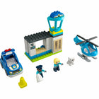 LEGO DUPLO Rescue Police Station & Helicopter Building Toy - 40 Pieces-Cool police vehicles - Includes 2 police officers and a police dog, a Push&Go police car with lights and siren (batteries included) and a police helicopter with spinnable rotor blades