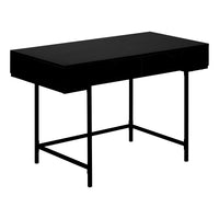 Monarch Specialties 7556 48" Computer Desk - Black/Black Metal-Computer desk in a black finish with 2 storage drawers featuring wide, cutout handles and metal drawer slides