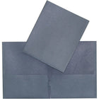 Hilroy Twin Pocket Portfolio - Letter-Size - Dark Blue-Dark blue leatherine paper cover. Solid colour on exterior and interior.