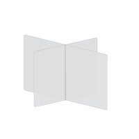 Mark Maker 4 Way Table Divider - 47.5" L x 36" W x 23.5" H - 1/4" clear acrylic - no pass throughs-Social distancing for up to 4 people