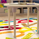 Flash Furniture Bright Beginnings 33" Round Commercial Grade Wooden Adjustable Height Classroom Activity Table - Beech-Wipe Clean with a Damp Cloth Then Dry
