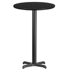 Flash Furniture 24" Round Black Laminate Table Top with 22" x 22" Bar Height Table Base-Bar Height Hospitality Table